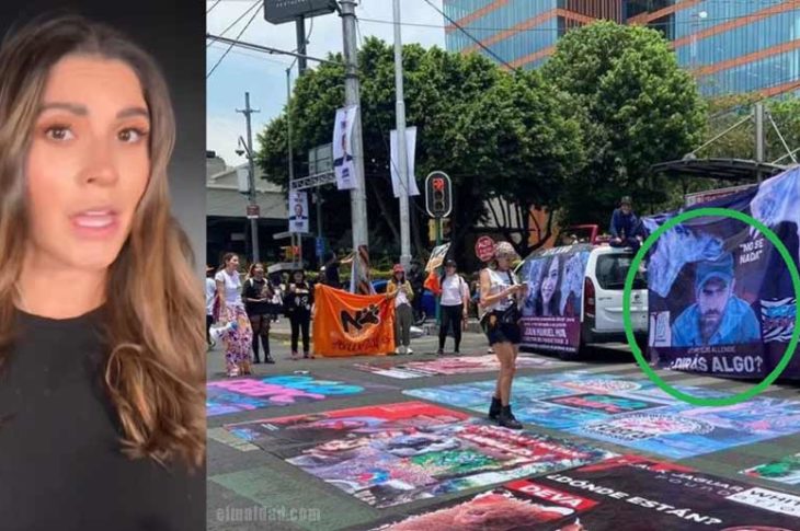 Yael Ruiz y la manifestación el pasado 10 de mayo.