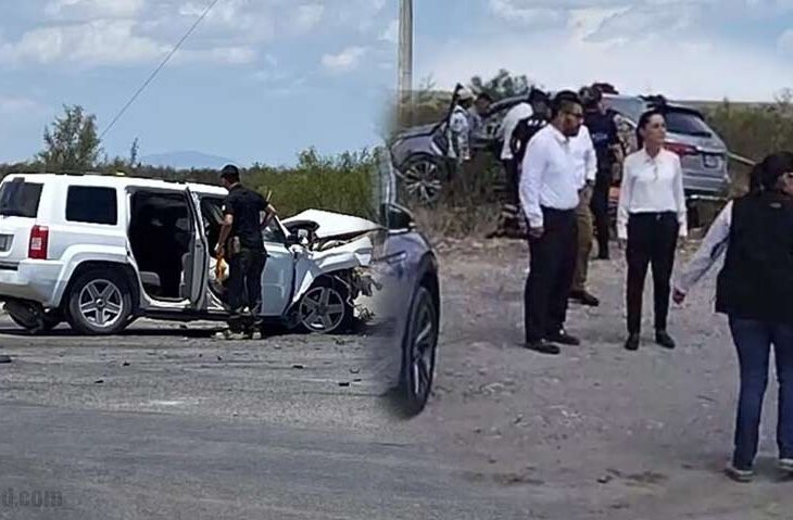 Accidente del convoy de Claudia Sheinbaum en Monclova, Coahuila.