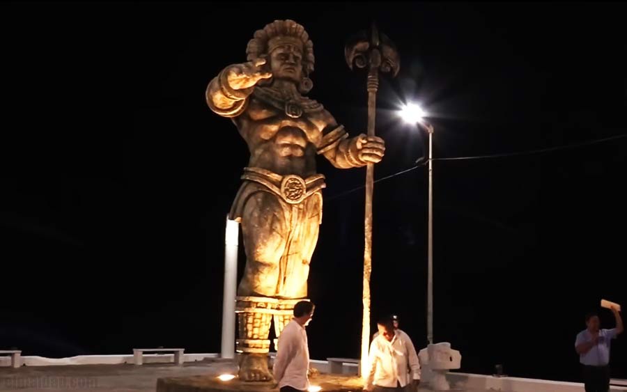 Develación de la estatua del dios Chaac.