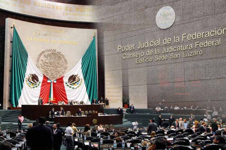 Cámara de diputados y el poder judicial de la federación.