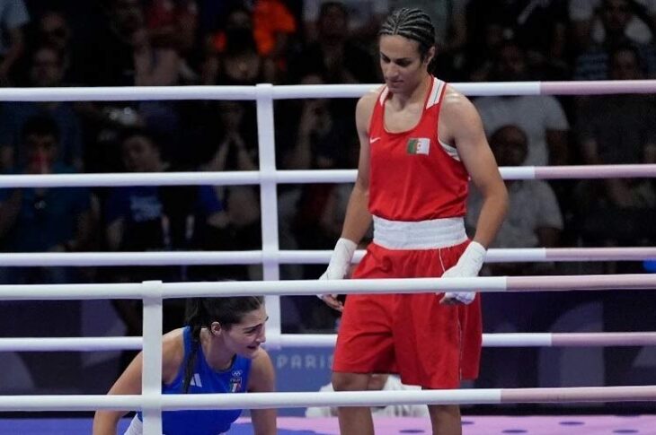 Imane Khelif ganando el combate contra la italiana.