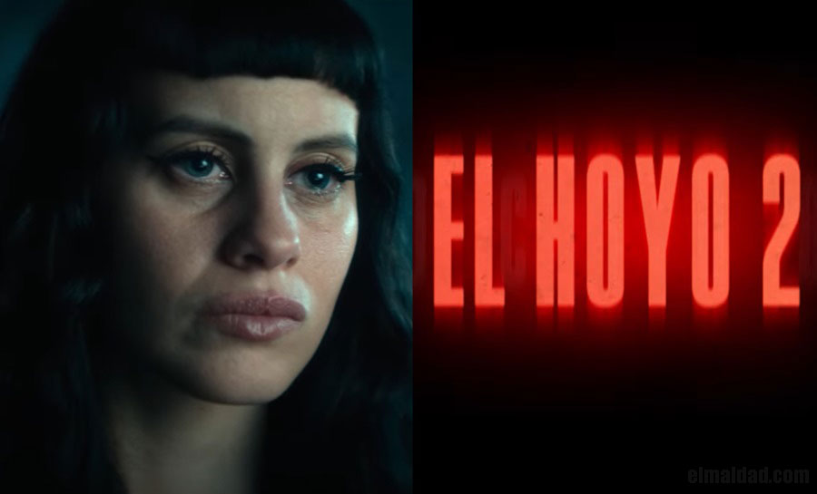 Milena Smit y el logo de El Hoyo 2.