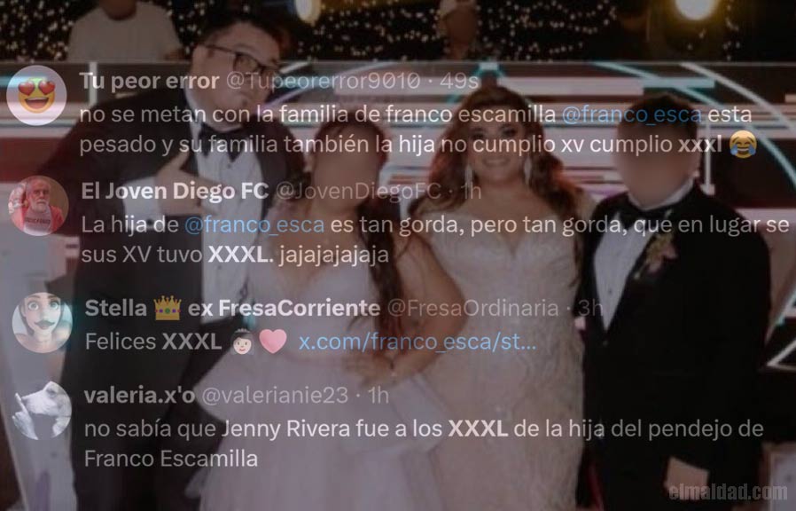 Franco Escamilla y familia con comentarios hirientes de tuiteros.