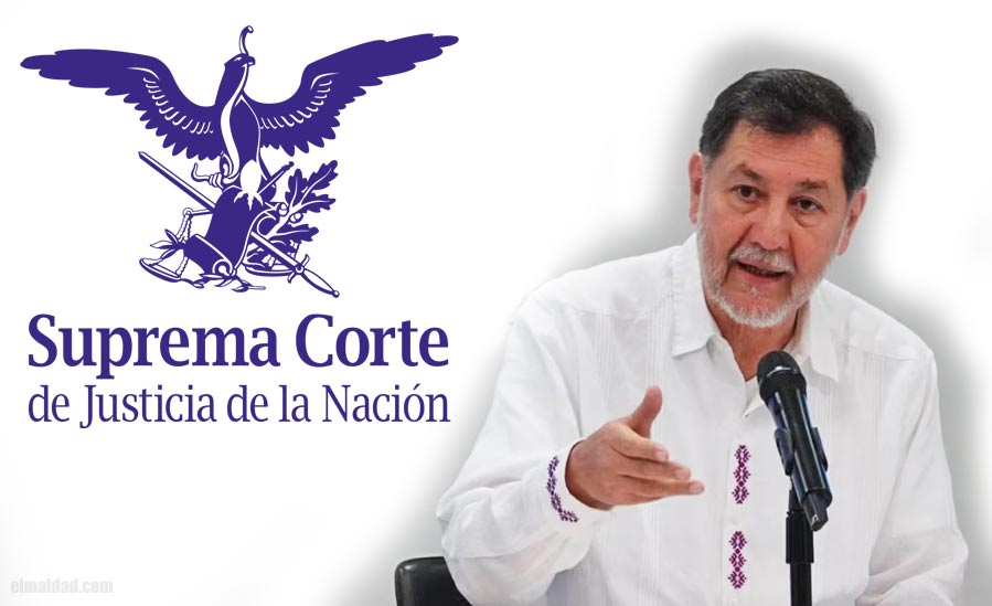 Logotipo de la Suprema Corte de Justicia de la Nación y Gerardo Fernández Noroña.