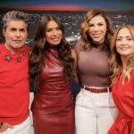 Marina del Pilar con los presentadores del programa HOY: Raúl Araiza, Galilea Montijo y Andrea Legarreta,