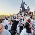 Manifestación contra la reforma a ISSSTECALI. Foto: De Chile, De Dulce Y De Manteca.