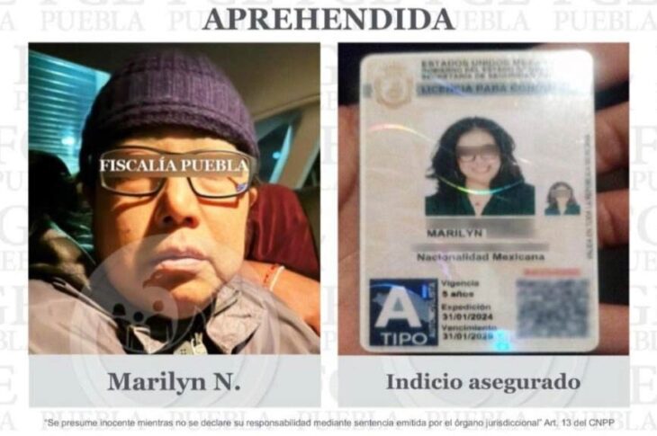 Fiscalía de Puebla informó en Twitter detención de Marilyn N.