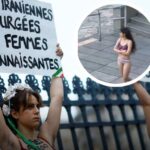 Mujeres en solidaridad con mujer de Irán.