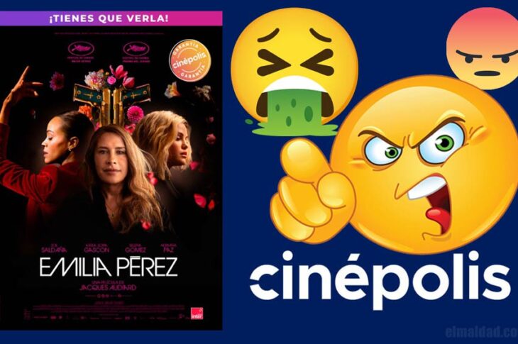 Emilia Pérez y clientes molestos con Cinépolis.