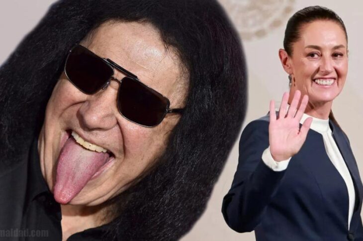 Gene Simmons y Claudia Sheinbaum.