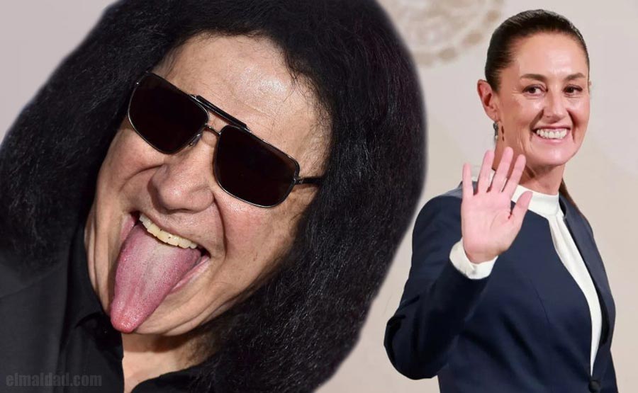 Gene Simmons y Claudia Sheinbaum.