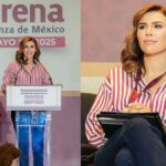 Marina del Pilar en el mitin de Morena en la CDMX.