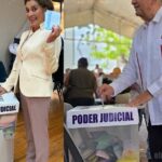 Beatriz y AMLO votando.