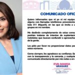 Eva María Vásquez y su comunicado oficial.