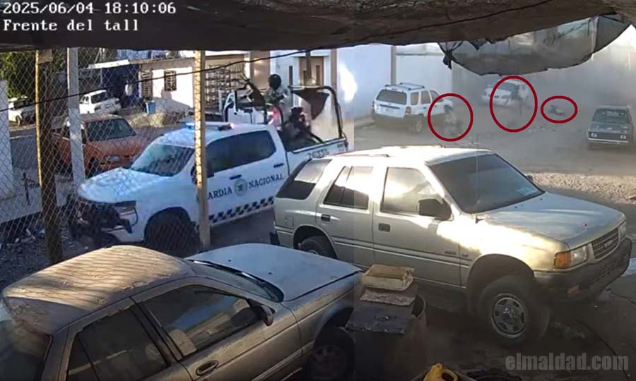 Guardia Nacional en friega en una calle de Tijuana.