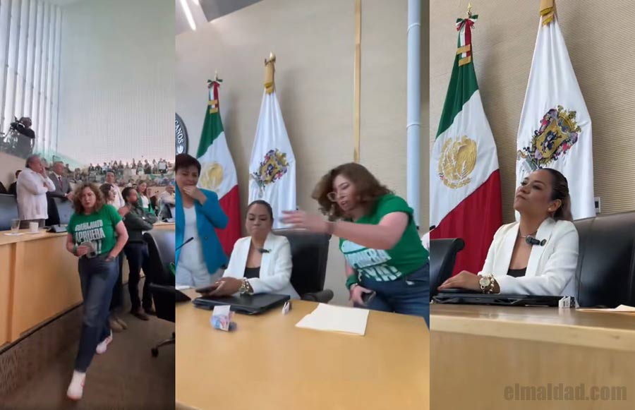 Diputado de Movimiento Ciudadano dejándole dinero a la diputado del partido verde.