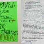 Cartulina en manifestación y la denuncia formal.