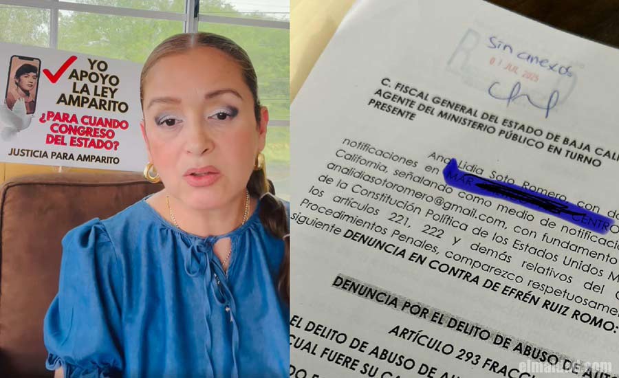 Ana Lidia Soto Romero presentando la denuncia formal en contra del fiscal regional.