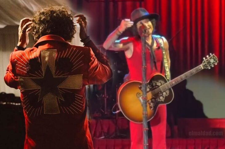 Bunbury antes de salir al escenario en Quito y ya en plena regañada al público.