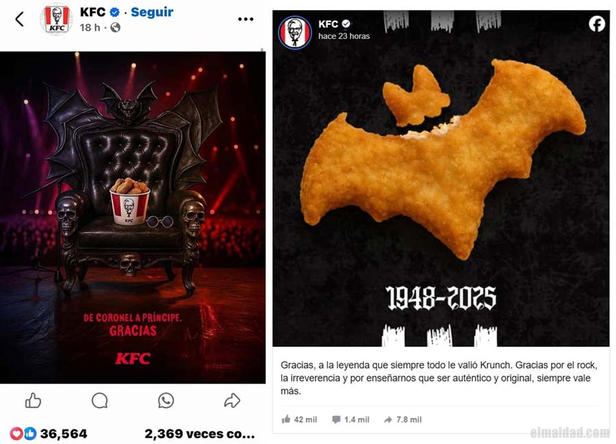 Publicidad de KFC colgándose de la muerte de Ozzy.