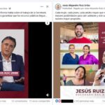 Capturas de pantalla de publicidad a favor de Ruiz Uribe en Facebook.