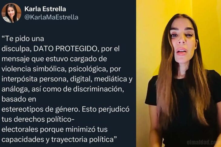 Tweet de disculpa y la del "dato protegido".