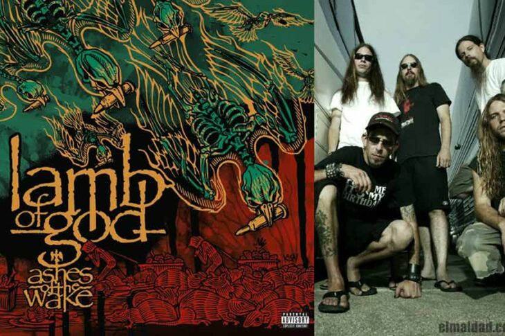 Portada de "Ashes of the Wake" y la banda Lamb Of God en 2004.