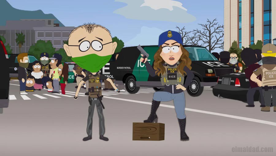 El profesor Mackey y Kristi Noem.