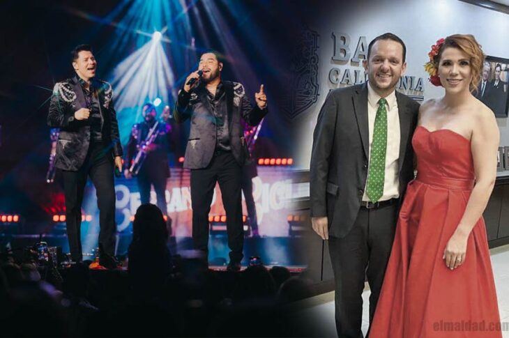 Banda MS en vivo y Carlos Torres junto con Marina del Pilar la noche del grito de 2022.