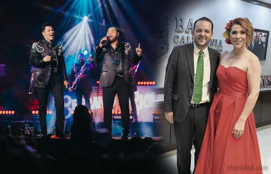 Banda MS en vivo y Carlos Torres junto con Marina del Pilar la noche del grito de 2022.