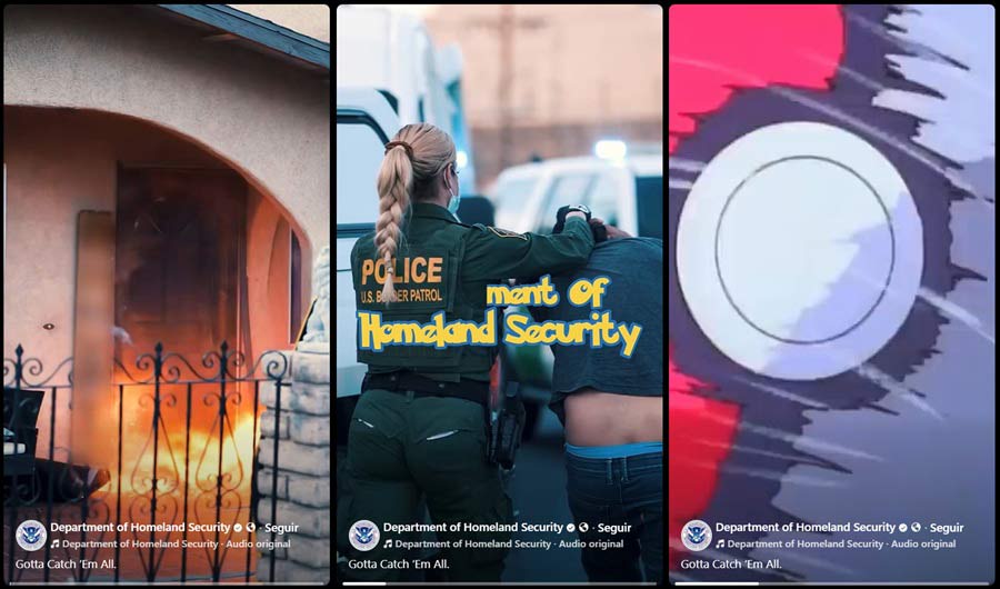Capturas de pantalla del video del Departamento de Seguridad Nacional de Estados Unidos.