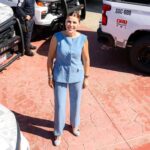 Marina del Pilar presumiendo las nuevas patrullas estatales.