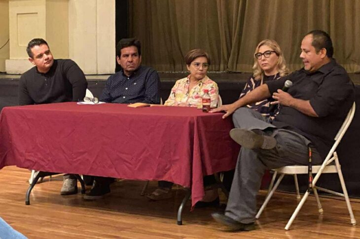 Periodistas Villalugo, Delgado, Cervantes, Pérez y Torres.