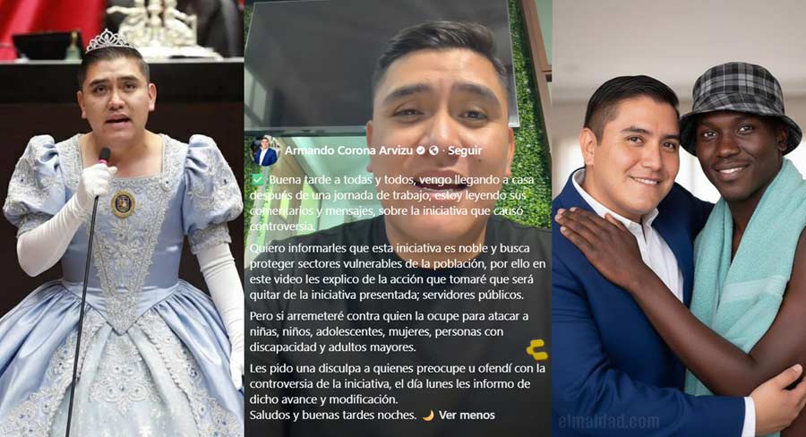 Diputado Armando Corona y algunos memes en reacción por presentar dicha iniciativa.