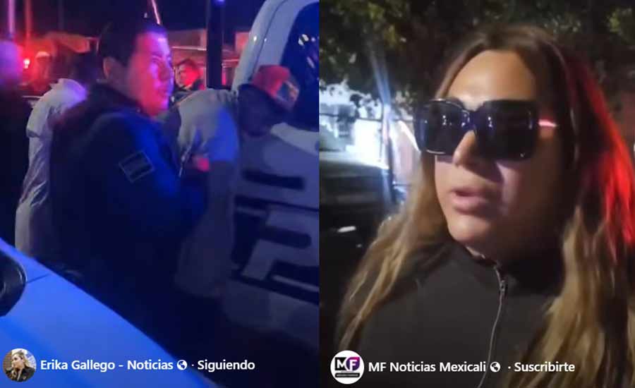 Detenidos y Adriana, dueña de la casa.