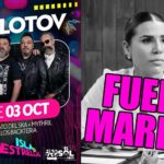 Flyer de Molotov en la isla de las estrellas en las fiestas del sol y Marina del Pilar con el texto de "fuera Marina".