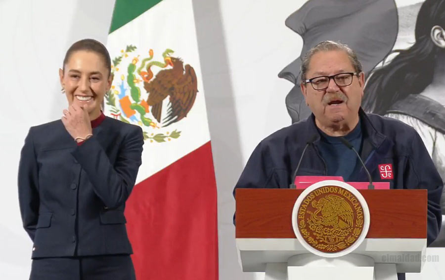 Claudia Sheinbaum y Paco Ignacio Taibo II.