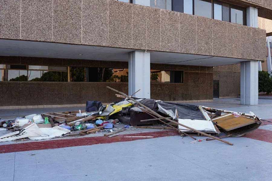 Lo que quedó del campamento. Foto: Artículo 39.