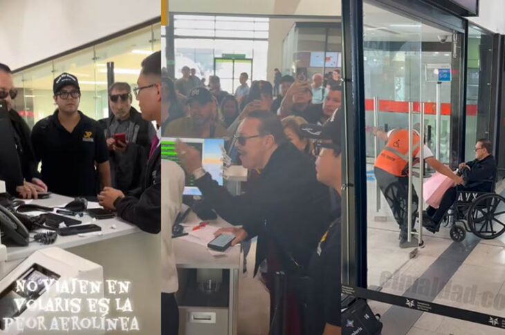 Julio Preciado discutiendo con personal de Volaris y recibiendo trato preferencial por su prepotencia.