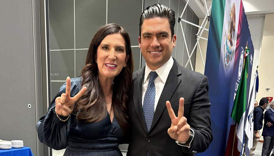 Kenia López y Jorge Romero durante el pasado mes de junio.