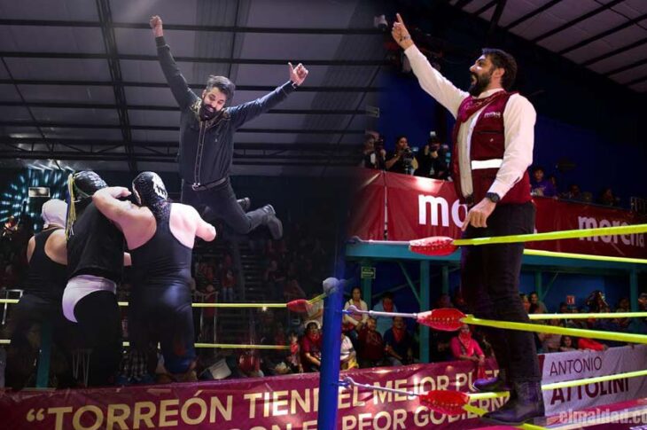 Antonio Attolini jugándola de luchador en su informe.