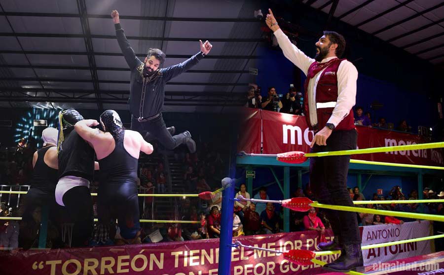 Antonio Attolini jugándola de luchador en su informe.