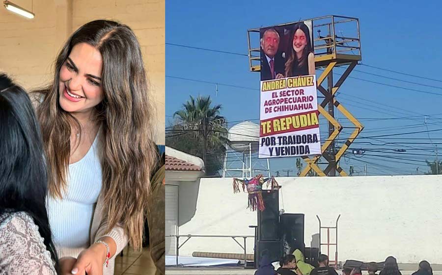 Andrea Chávez y la lona en su contra.
