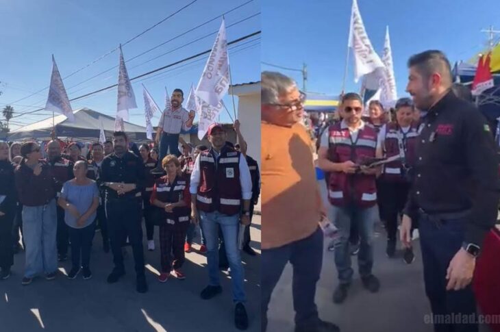 Armando Ayala recorriendo tianguis en Rosarito.