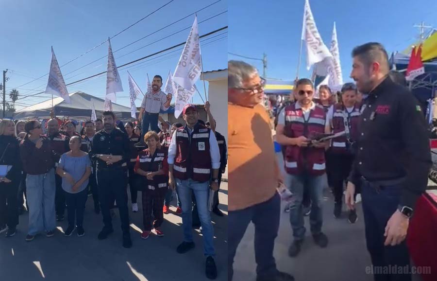 Armando Ayala recorriendo tianguis en Rosarito.