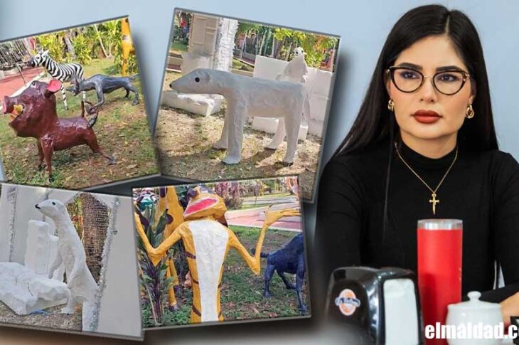 Figuras del bosque encantando y Geraldine Ponce.