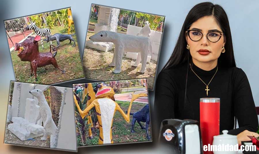 Figuras del bosque encantando y Geraldine Ponce.