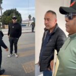 El Chiquilín y los policías señalados que pusieron denuncia en su contra por falso testimonio.