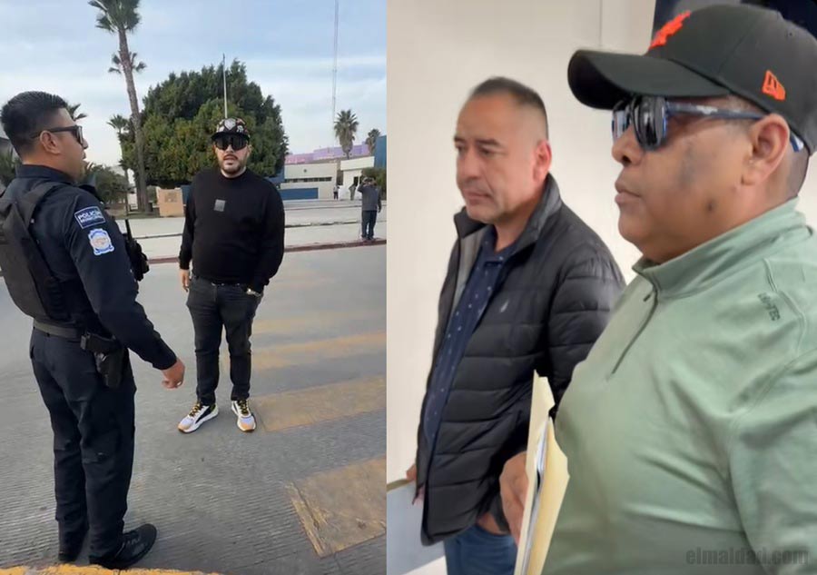 El Chiquilín y los policías señalados que pusieron denuncia en su contra por falso testimonio.