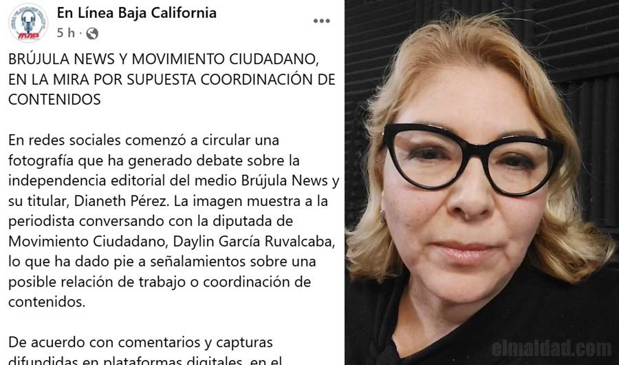 Nota de En Línea Baja California y Dianeth Pérez.